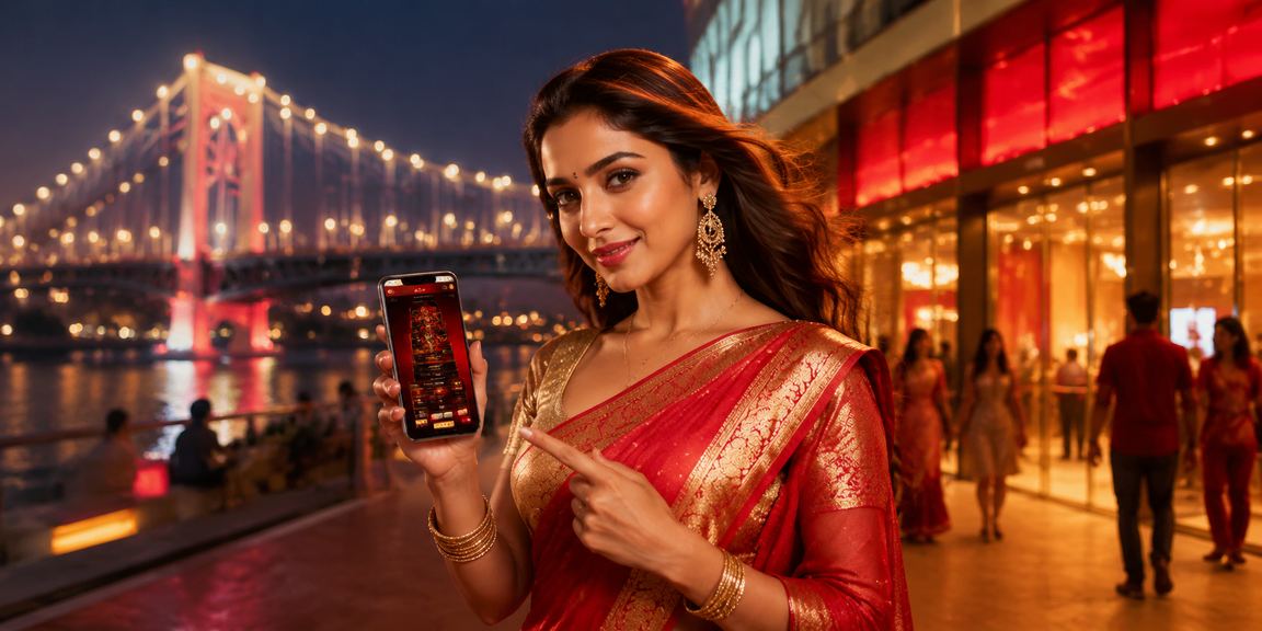 Mobile payment methods with red and gold color theme in Kolkata